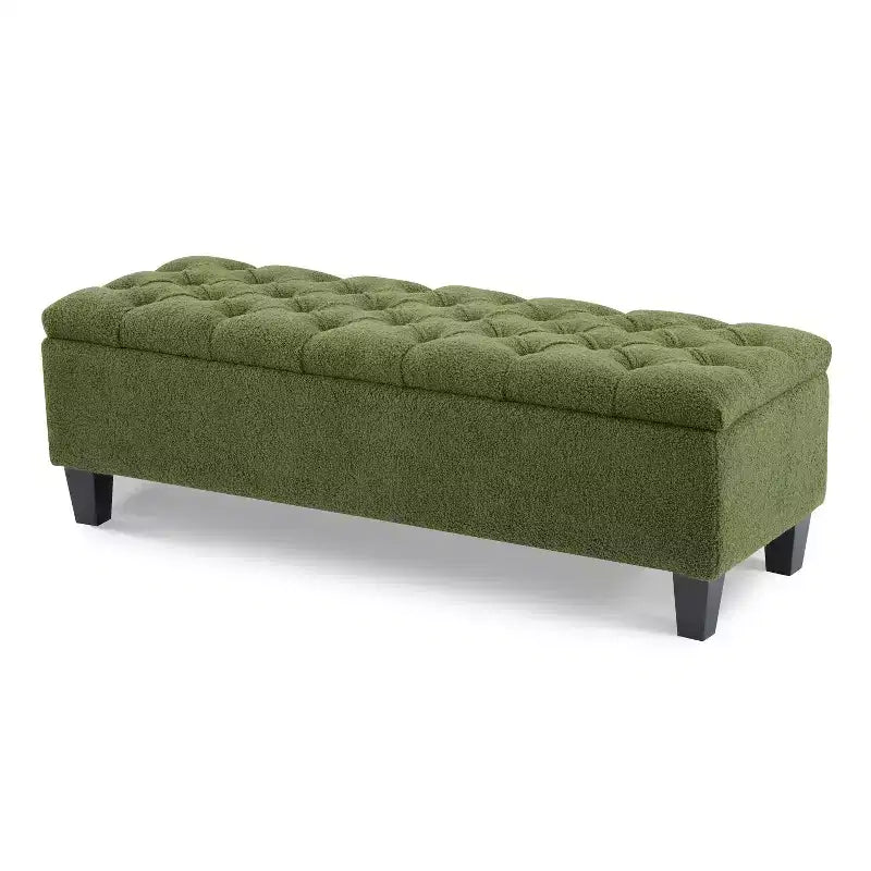 Christopher Knight Home Dana Ottoman de rangement contemporain en bois de bouleau touffeté avec boutons