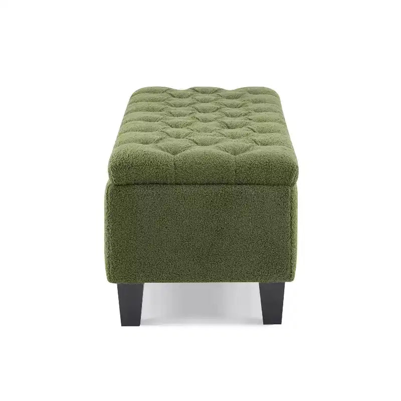 Christopher Knight Home Dana Ottoman de rangement contemporain en bois de bouleau touffeté avec boutons