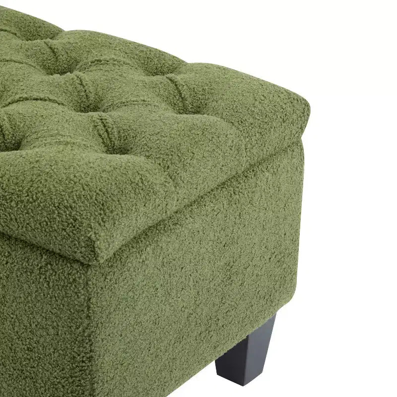 Christopher Knight Home Dana Ottoman de rangement contemporain en bois de bouleau touffeté avec boutons
