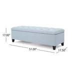 Christopher Knight Home Dana Ottoman de rangement contemporain en bois de bouleau touffeté avec boutons