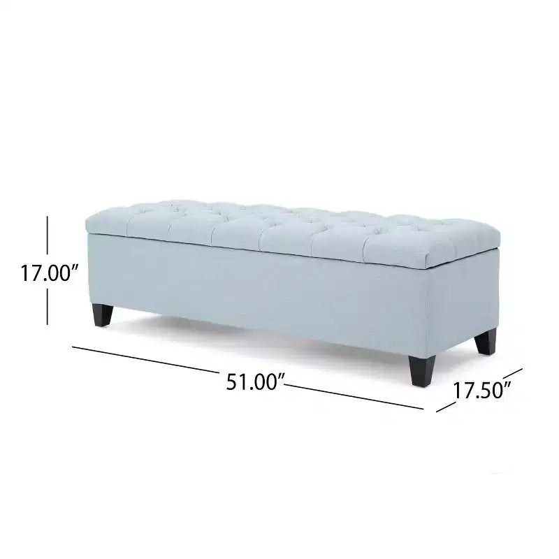 Christopher Knight Home Dana Ottoman de rangement contemporain en bois de bouleau touffeté avec boutons