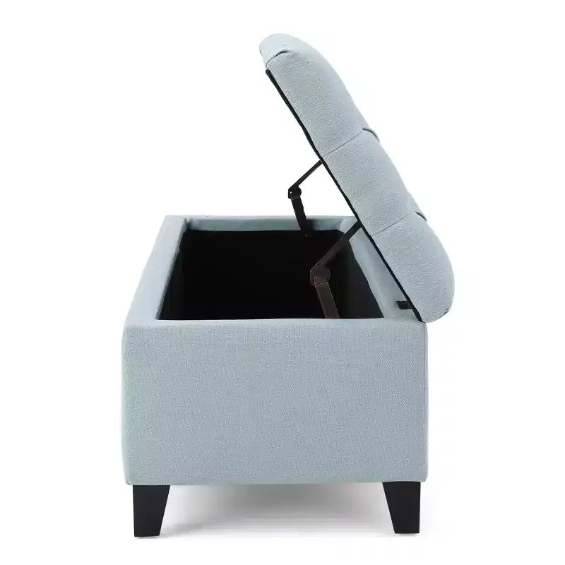 Christopher Knight Home Dana Ottoman de rangement contemporain en bois de bouleau touffeté avec boutons