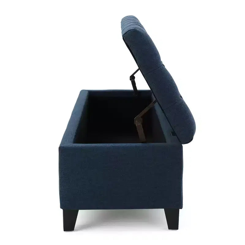Christopher Knight Home Dana Ottoman de rangement contemporain en bois de bouleau touffeté avec boutons