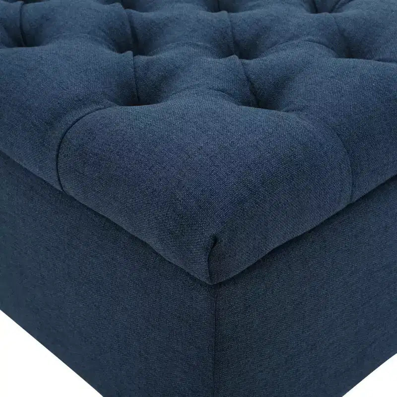 Christopher Knight Home Dana Ottoman de rangement contemporain en bois de bouleau touffeté avec boutons