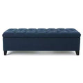 Christopher Knight Home Dana Contemporary Button Tufted Birch Wood Storage Ottoman