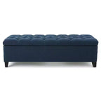 Christopher Knight Home Dana Contemporary Button Tufted Birch Wood Storage Ottoman