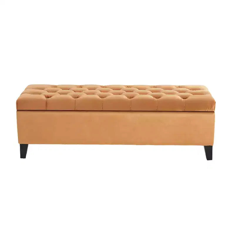 Christopher Knight Home Dana Ottoman de rangement contemporain en bois de bouleau touffeté avec boutons