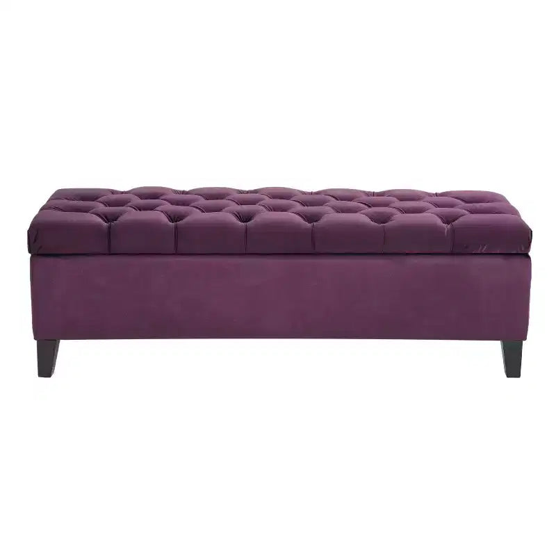 Christopher Knight Home Dana Ottoman de rangement contemporain en bois de bouleau touffeté avec boutons