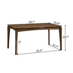 GDFStudio Laveer Table de salle à manger moderne mi-siècle en bois d'hévéa, 59 po L