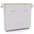 Desserte de cuisine roulante Costway, avec plateau abattant et armoire à poubelle, noir/blanc