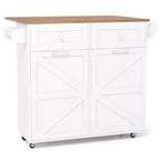Desserte de cuisine roulante Costway, avec plateau abattant et armoire à poubelle, noir/blanc