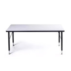 Ensemble table et chaises d'activités Bintiva - Table 24x48 à bord pulvérisé noir avec pieds réglables et 4 chaises de classe ZUUL noires de 14 pouces