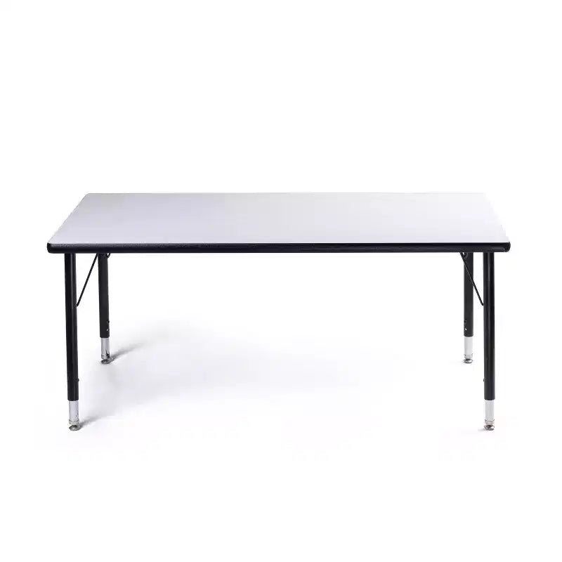Ensemble table et chaises d'activités Bintiva - Table 24x48 à bord pulvérisé noir avec pieds réglables et 4 chaises de classe ZUUL noires de 14 pouces