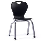 Ensemble table et chaises d'activités Bintiva - Table 24x48 à bord pulvérisé noir avec pieds réglables et 4 chaises de classe ZUUL noires de 14 pouces