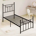 Cadre de lit en métal Costway double/complet/grand format avec tête de lit Rangement sous le lit Sommier tapissier