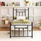 Cadre de lit en métal Costway double/complet/grand format avec tête de lit Rangement sous le lit Sommier tapissier