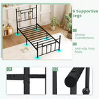 Cadre de lit en métal Costway double/complet/grand format avec tête de lit Rangement sous le lit Sommier tapissier