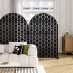 Square Black Arched Galvanized Sheet Screen 71.37x46.8inch Independent Outdoor And Indoor Privacy Screen