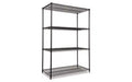 Alera NSF Certified Industrial Four-Shelf Wire Shelving Kit, 48w x 24d x 72h, Black