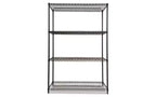 Kit d'étagères métalliques industrielles à quatre niveaux Alera certifié NSF, 48 larg. x 24 prof. x 72 haut, Noir