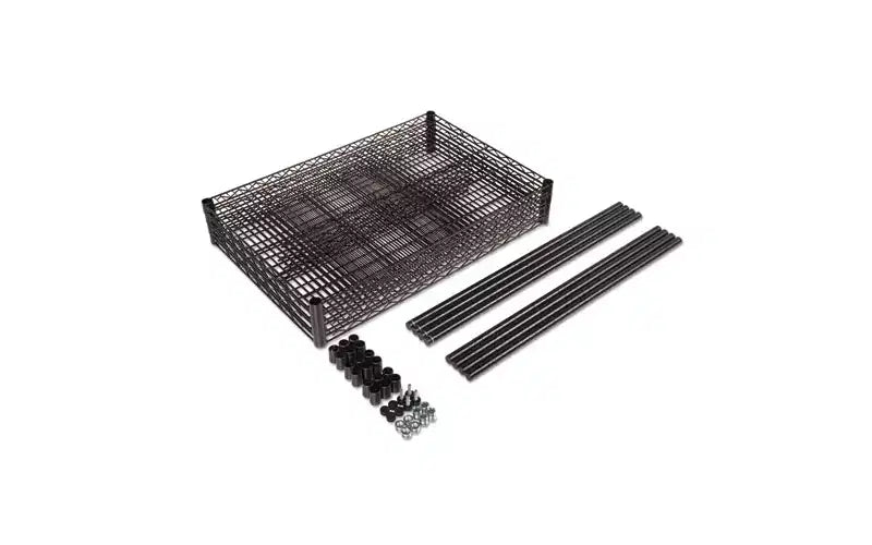 Kit d'étagères métalliques industrielles à quatre niveaux Alera certifié NSF, 48 larg. x 24 prof. x 72 haut, Noir