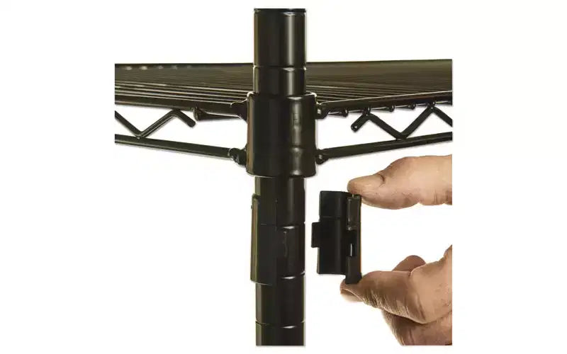 Kit d'étagères métalliques industrielles à quatre niveaux Alera certifié NSF, 48 larg. x 24 prof. x 72 haut, Noir