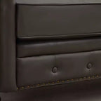 HYLEORY 84 Canapés Chesterfield en cuir pour salon, canapé 3 places à accoudoirs roulés, grand canapé avec boutons profonds et clous pour bureau et appartement