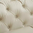 HYLEORY 84 Canapés Chesterfield en cuir pour salon, canapé 3 places à accoudoirs roulés, grand canapé avec boutons profonds et clous pour bureau et appartement