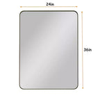Miroir mural rectangulaire noir 24x36 : Cadre métallique, Coiffeuse, Habillage - Idéal pour la salle de bain, le salon, la chambre