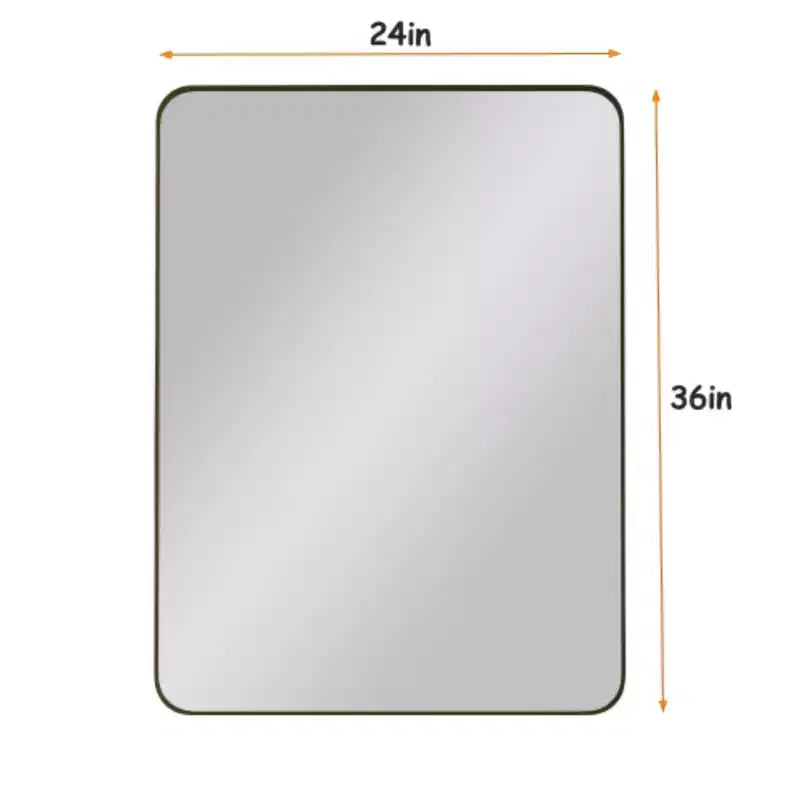 Miroir mural rectangulaire noir 24x36 : Cadre métallique, Coiffeuse, Habillage - Idéal pour la salle de bain, le salon, la chambre
