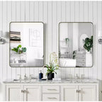 Miroir mural rectangulaire noir 24x36 : Cadre métallique, Coiffeuse, Habillage - Idéal pour la salle de bain, le salon, la chambre