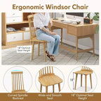 Costway Lot de 2/4 chaises de salle à manger Windsor avec dossier haut à barreaux