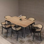 Ensemble de salle à manger LeisureMod Ravenna 7 pièces, table rectangulaire de 63 pouces et 6 chaises Ervilla