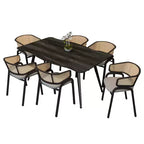 Ensemble de salle à manger LeisureMod Ravenna 7 pièces, table rectangulaire de 63 pouces et 6 chaises Ervilla