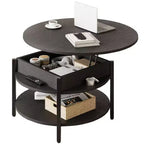 Hausource Lift Top Coffee Table w/ Hidden Compartment and Storage Shelves