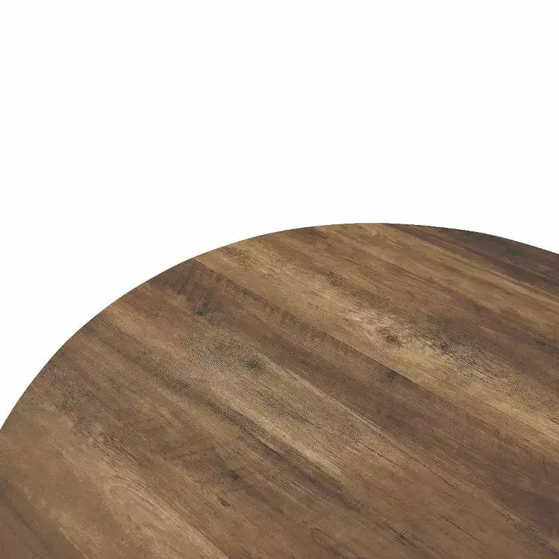 Table à manger ronde LeisureMod Ravenna de 47 pouces en bois, table de cuisine 4 personnes, pieds fuselés modernes en métal noir, parfaite pour les coins bistrot et les restaurants