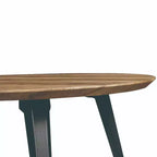 Table à manger ronde LeisureMod Ravenna de 47 pouces en bois, table de cuisine 4 personnes, pieds fuselés modernes en métal noir, parfaite pour les coins bistrot et les restaurants