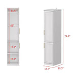 Armoire blanche Hitow, combinaison penderie, style moderne minimaliste, lignes embossées