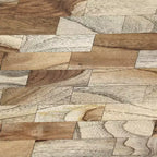 Table basse 28W Table de salon Table d'appoint, Bois de manguier, Design industriel moderne - Merax