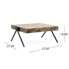 Table basse 28W Table de salon Table d'appoint, Bois de manguier, Design industriel moderne - Merax