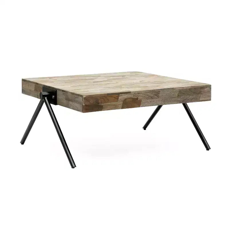 Table basse 28W Table de salon Table d'appoint, Bois de manguier, Design industriel moderne - Merax