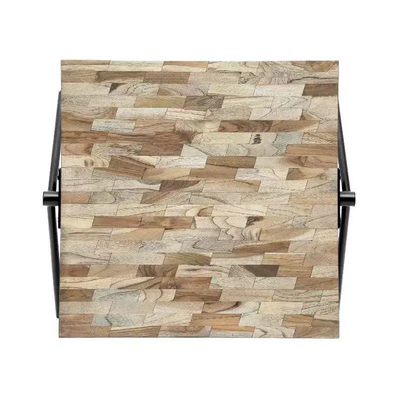 Table basse 28W Table de salon Table d'appoint, Bois de manguier, Design industriel moderne - Merax