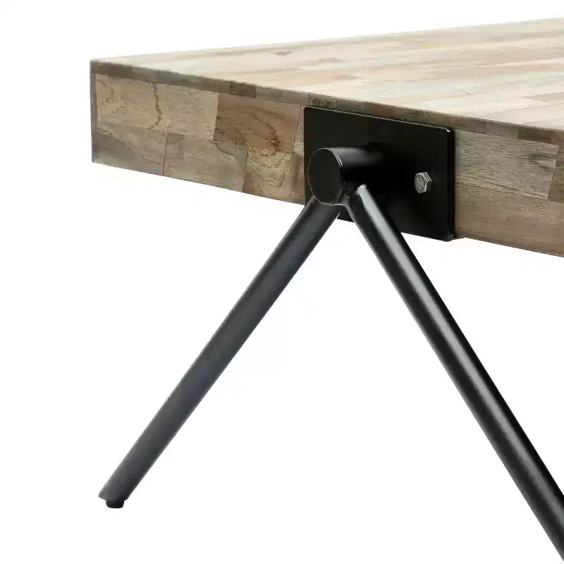 Table basse 28W Table de salon Table d'appoint, Bois de manguier, Design industriel moderne - Merax