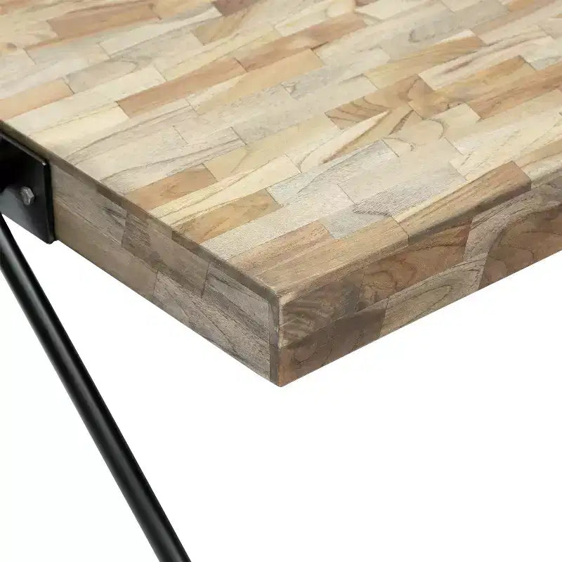 Table basse 28W Table de salon Table d'appoint, Bois de manguier, Design industriel moderne - Merax