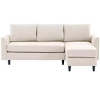 Canapé d'angle Hyleory en tissu respirant doux au design chaleureux et épuré