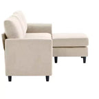Canapé d'angle Hyleory en tissu respirant doux au design chaleureux et épuré