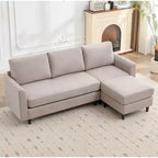 Canapé d'angle Hyleory en tissu respirant doux au design chaleureux et épuré
