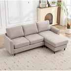 Canapé d'angle Hyleory en tissu respirant doux au design chaleureux et épuré