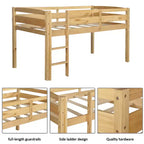 Lit mezzanine double Whisen Modern Design en bois avec échelle, une belle pièce pour la chambre à coucher