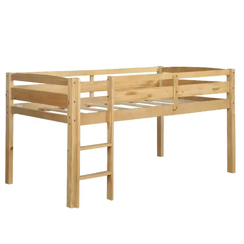 Lit mezzanine double Whisen Modern Design en bois avec échelle, une belle pièce pour la chambre à coucher